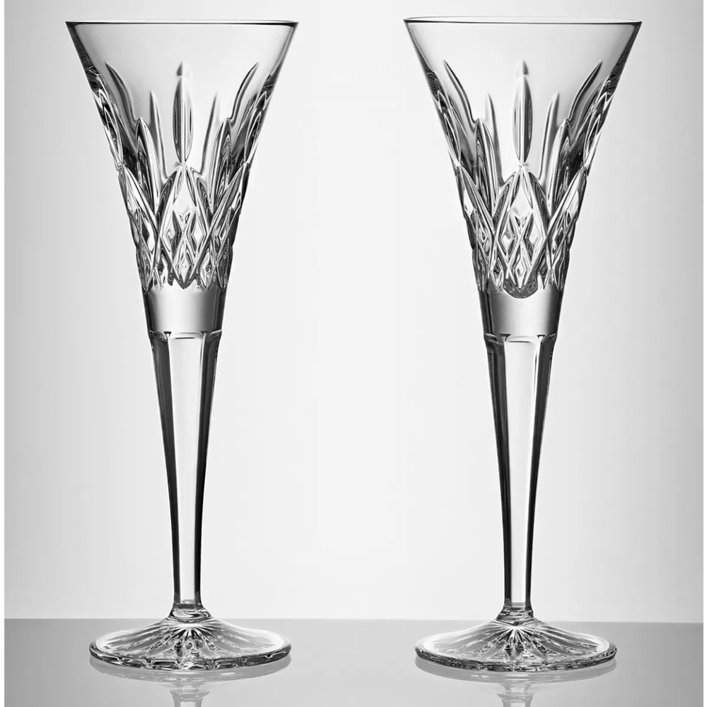 Lismore Diamond Toasting Flute Set BRAND NEW
